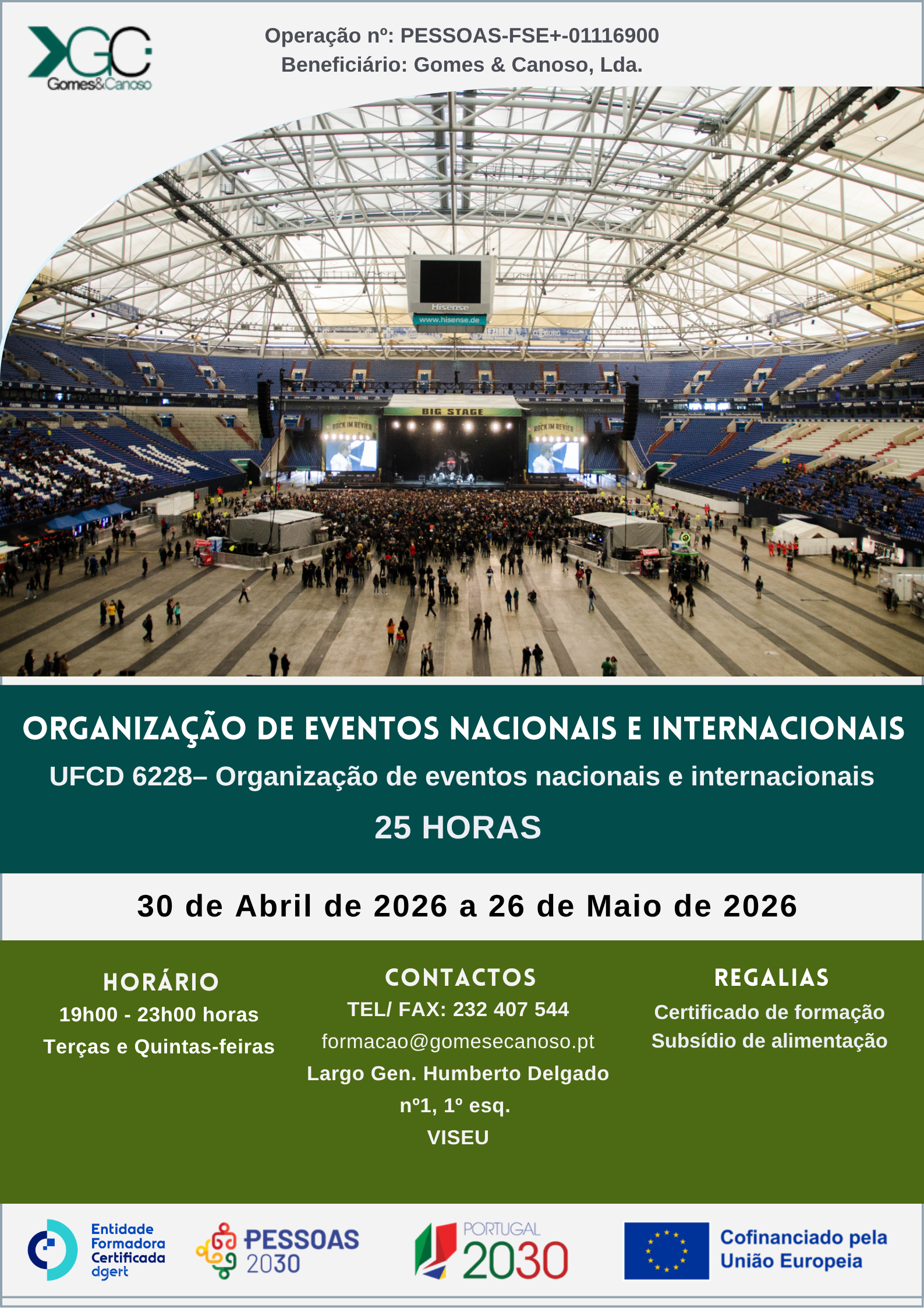 Organização de eventos nacionais e internacionais